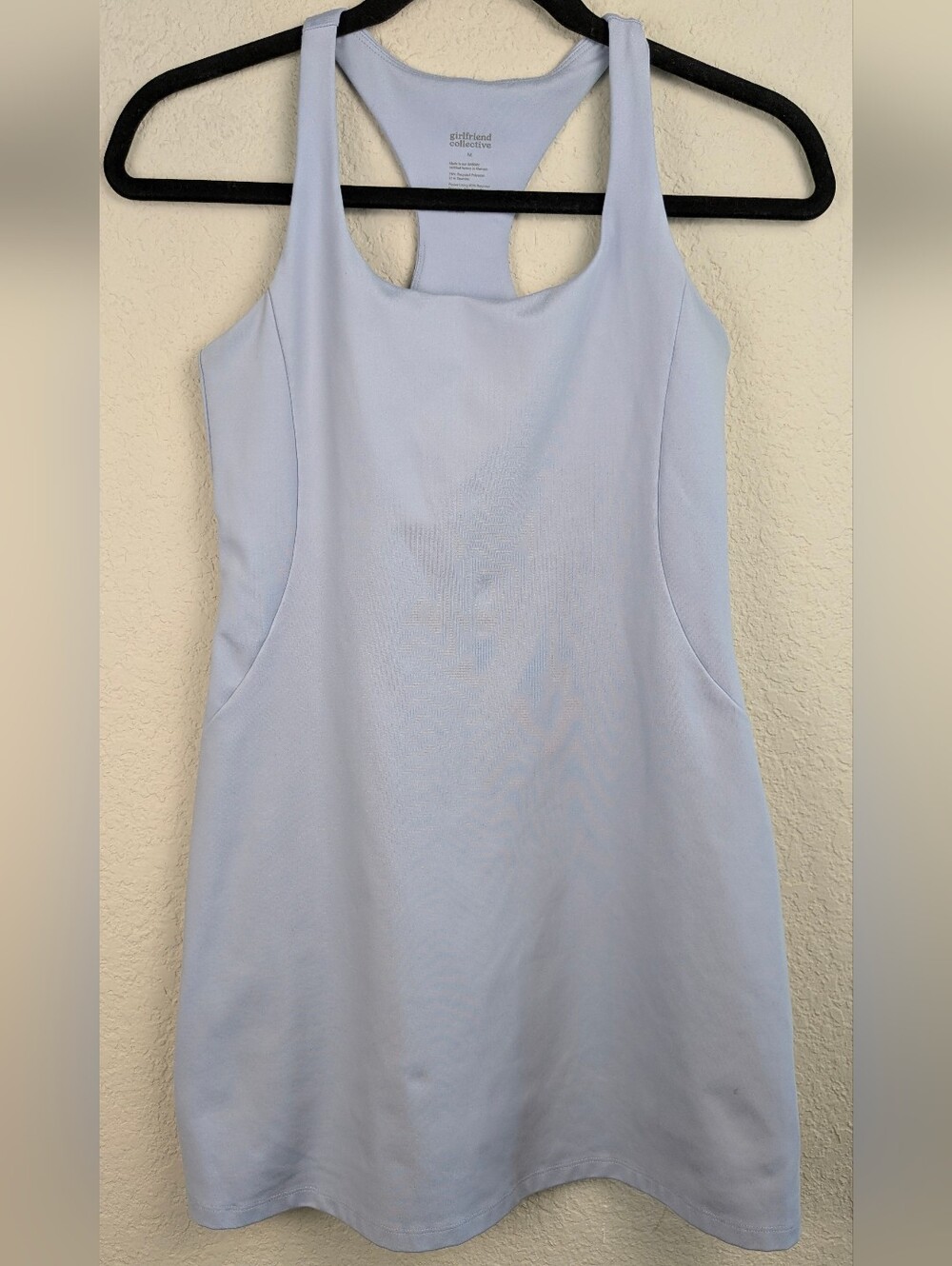 Girlfriend Collective Active Skort Romper M Baby Blue Hidden Shorts  w/ Pockets